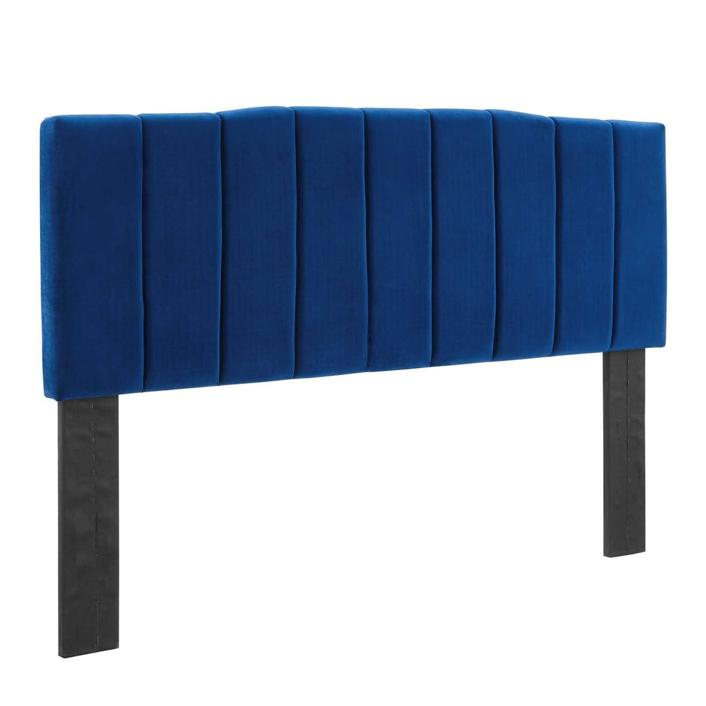 Navy Performance Velvet Full/Queen Headboard I383