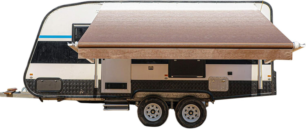 Motorized 21 x 8 Ft Gray Fade Retractable RV Awning I5984