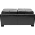 Birchwood Bicast Leather Upholstered Double Tray Ottoman P961827