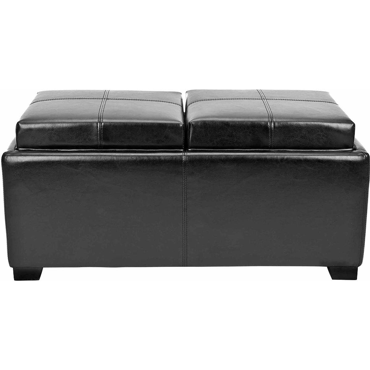 Birchwood Bicast Leather Upholstered Double Tray Ottoman P961827