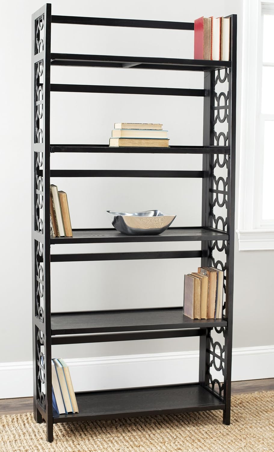 Black 5-Shelf Bookcase F128