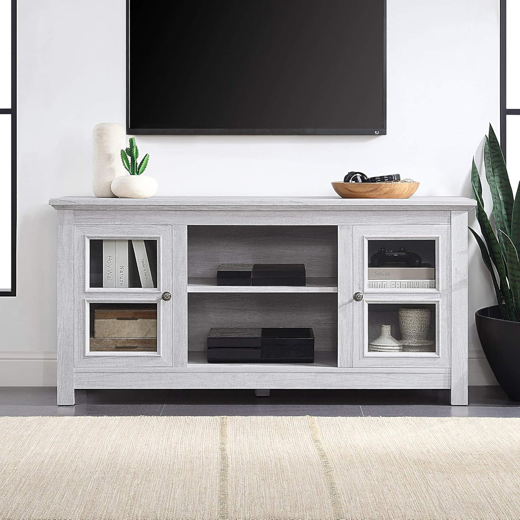 Electric Fireplace TV Stand for TVs up to 55 Inch with Storage Shelves R358