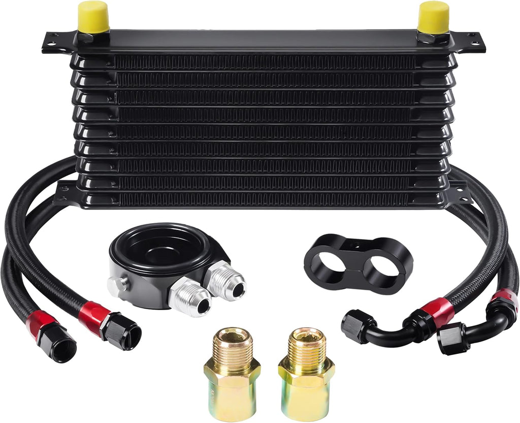 10 Row AN10 Stacked Plate Aluminum Oil Cooler Pack of 2 D63237