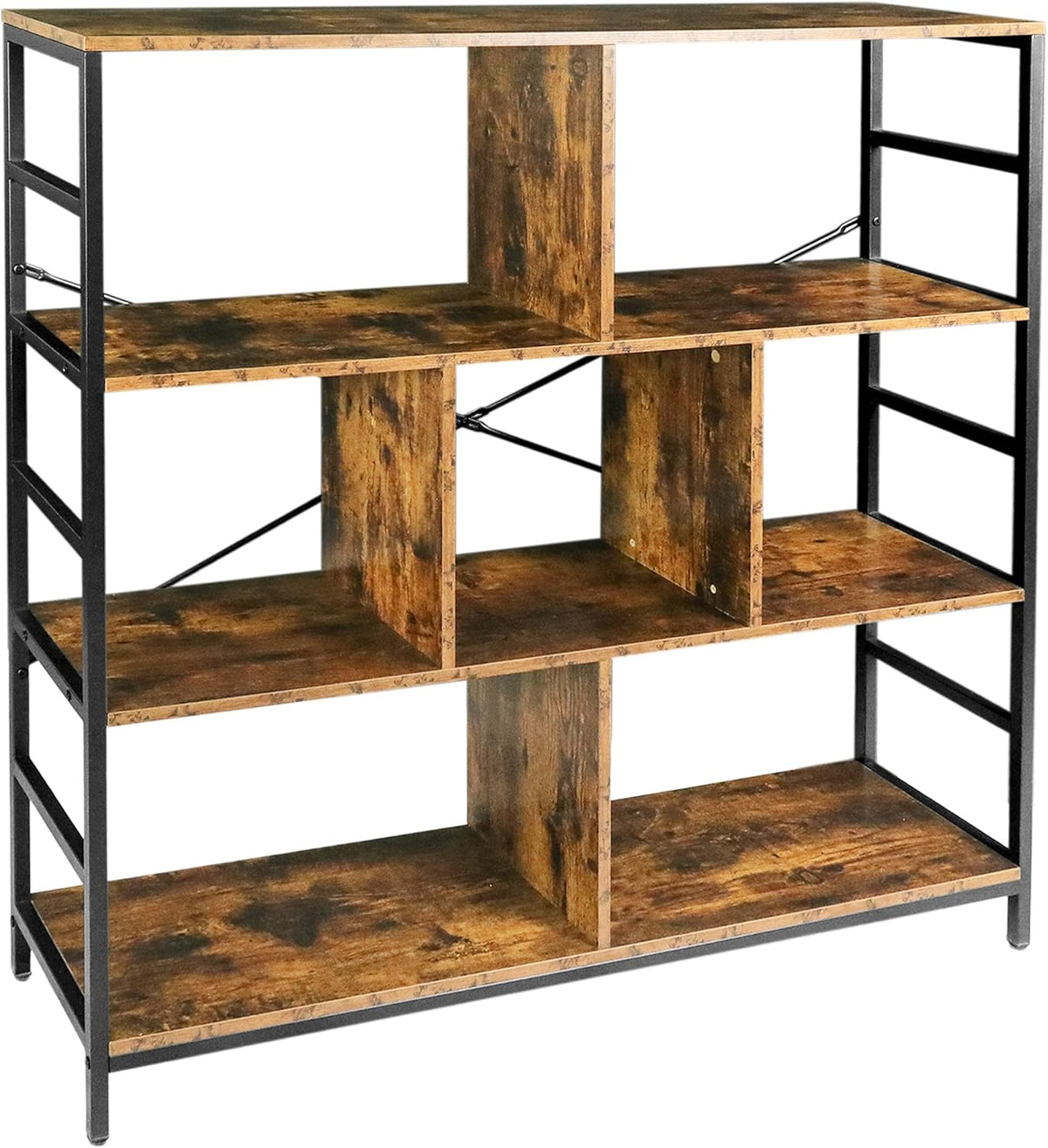 3-Tier Square Bookcase with 7 Open Storage Shelves R471006