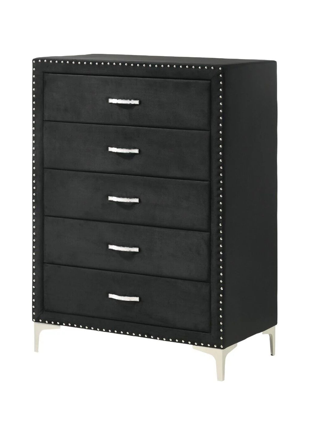 Black Velvet 6pc King Size Bedroom Set F986243