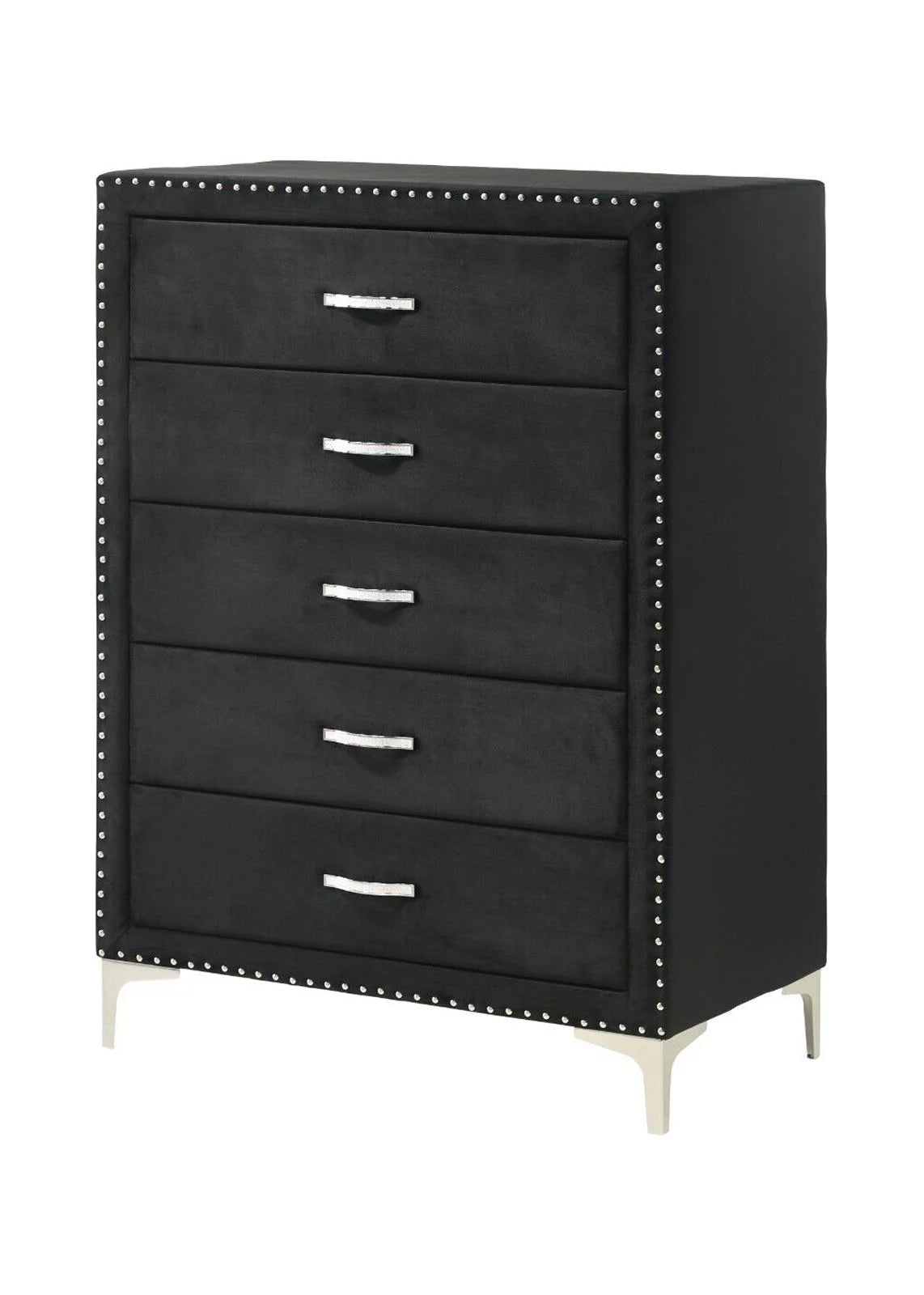Black Velvet 6pc King Size Bedroom Set F986243