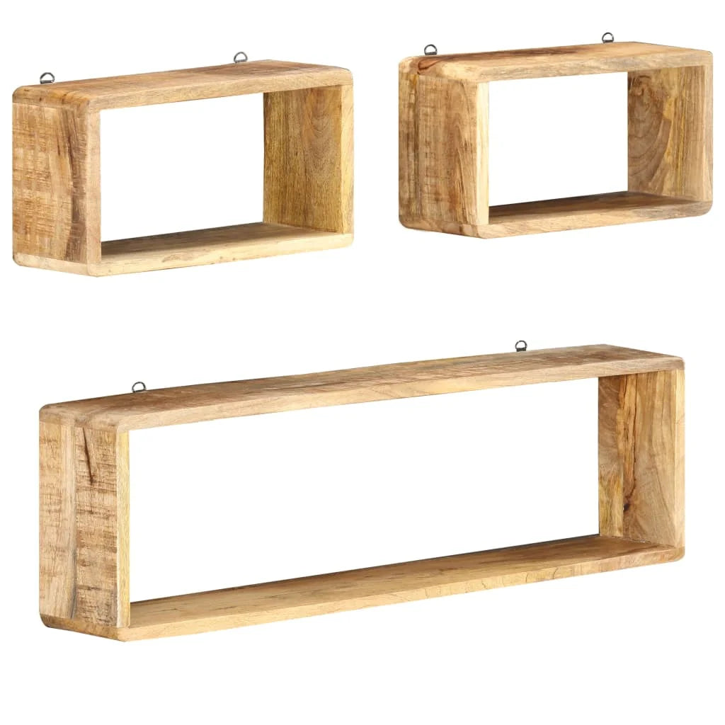 Solid Wood Mango Wall Cube Shelf Set E292