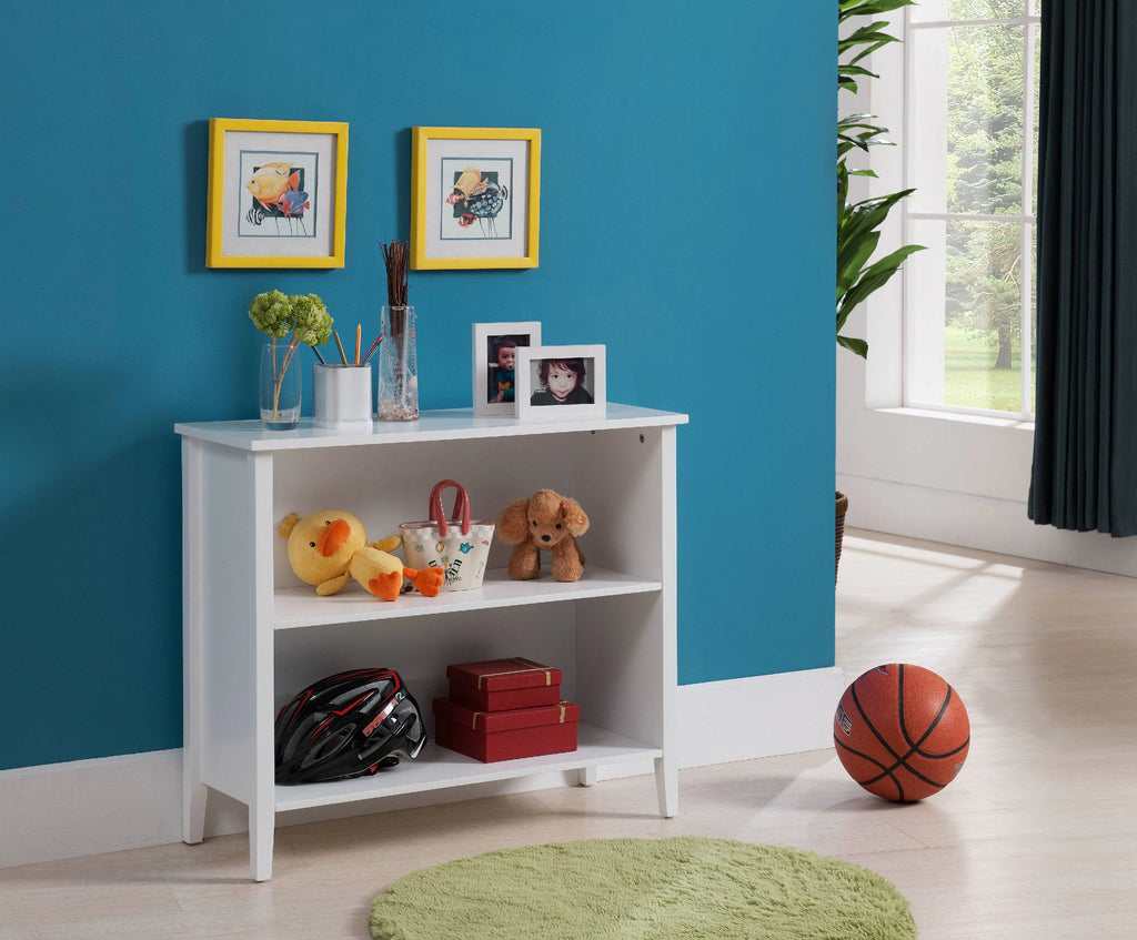 White Wood 2 Tier Kids Bookcase C4083