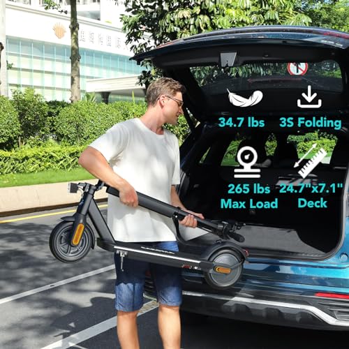 Electric Scooter with Folding Frame, Solid Tires, Dual Braking, Cruise Control P444