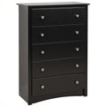 5 Drawer Wood Chest in Black M99526