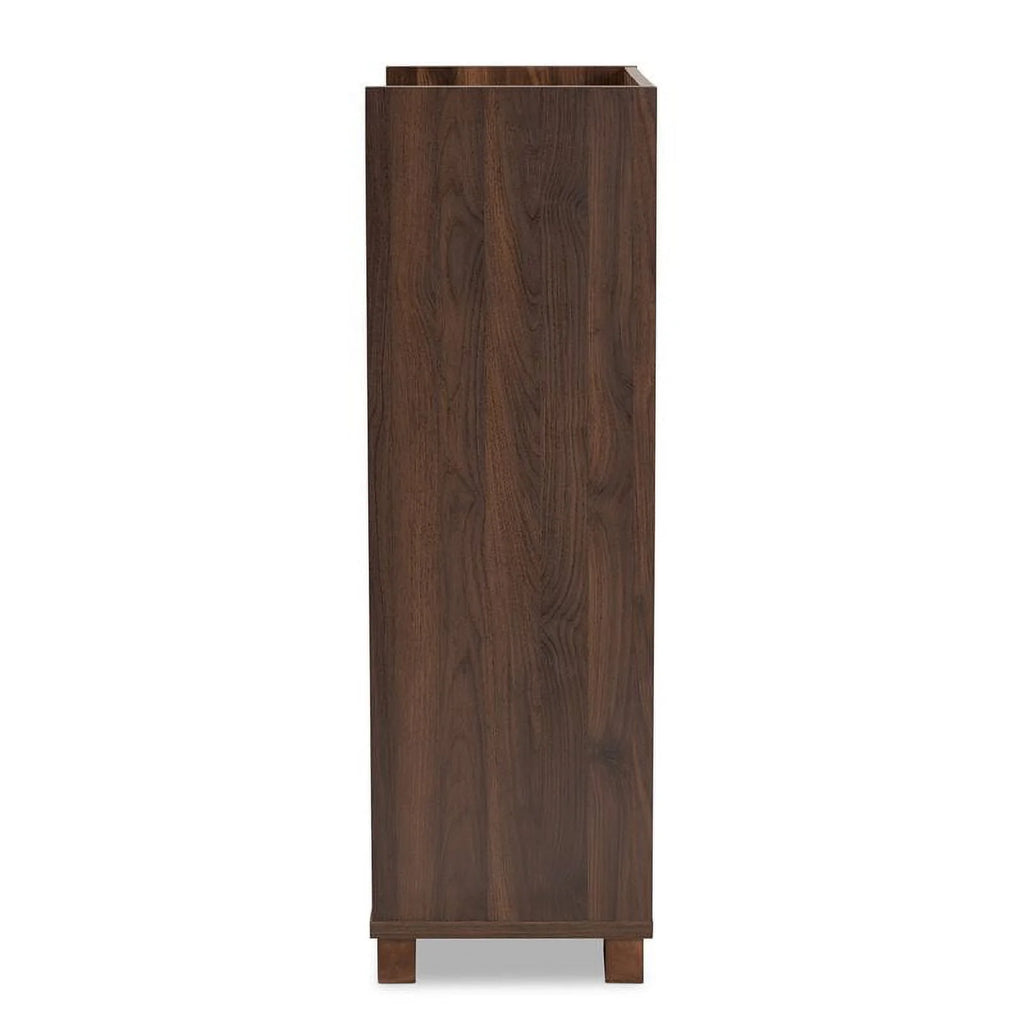 Walnut Brown Finished Wood Wine Storage Cabinet P361979