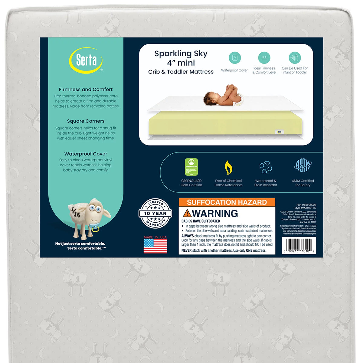 Mini Portable Dual Sided Crib & Toddler Mattress K30191