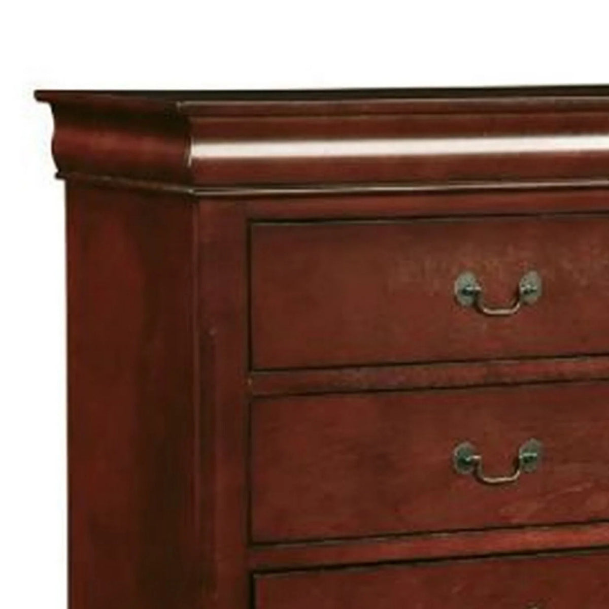 Cherry Brown 5 Drawers Pine Wood Dresser Chest Q707