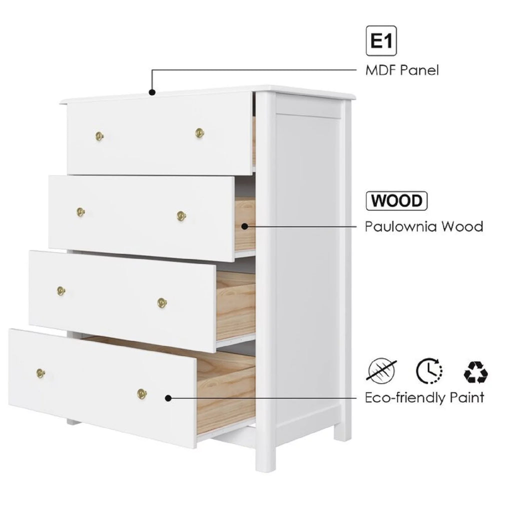 White 4 Drawer Dresser K423