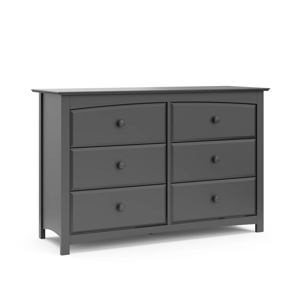 White 6 Drawer Double Dresser C600