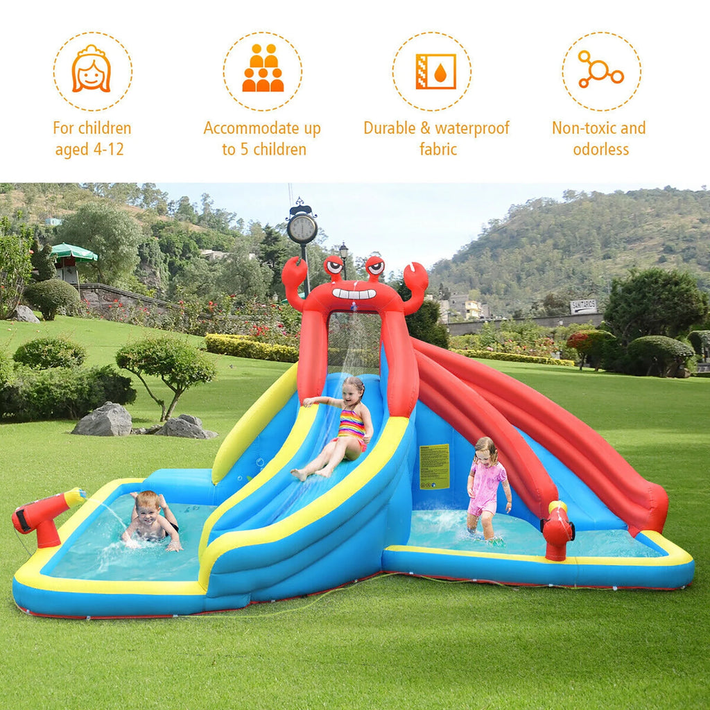 Inflatable Water Slide Bounce House Splash Pool with Blower N8546