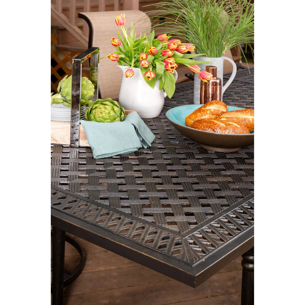 9-Piece Dining Set with Expandable Table and 8 Swivel Rockers Y349740