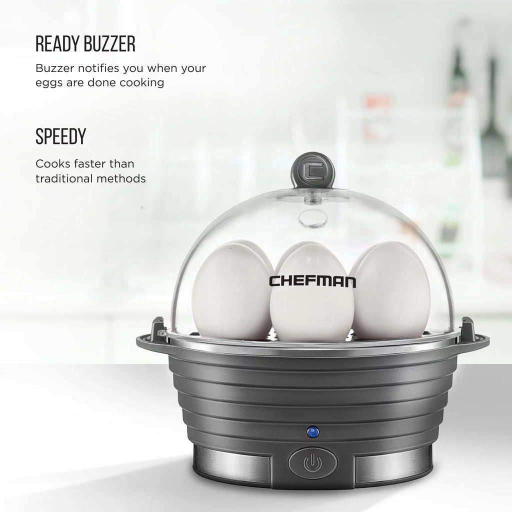 Electric Rapid Egg Cooker 6 Eggs Poaching Omelet Tray Grey W95882