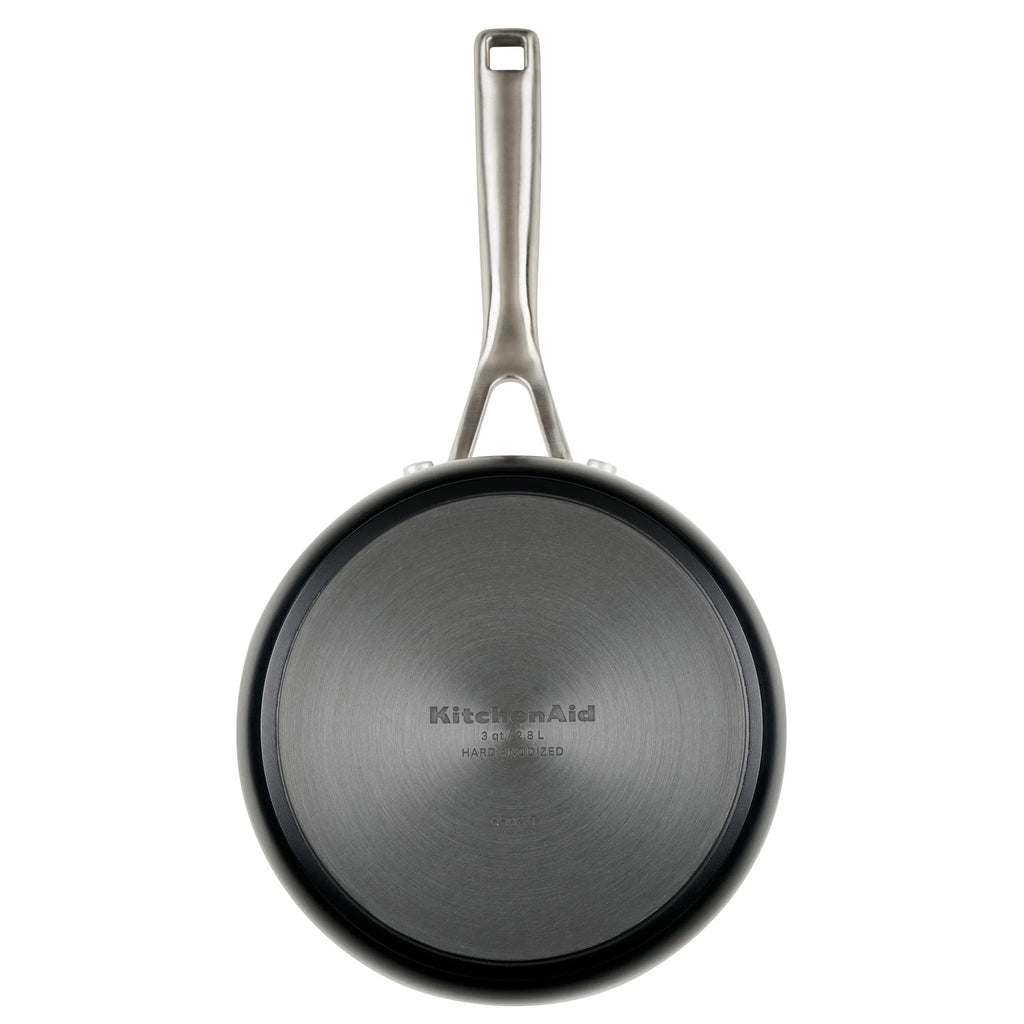 Hard Anodized Ceramic Nonstick Sauce Pan with Lid, 3qt, Matte Black I2808