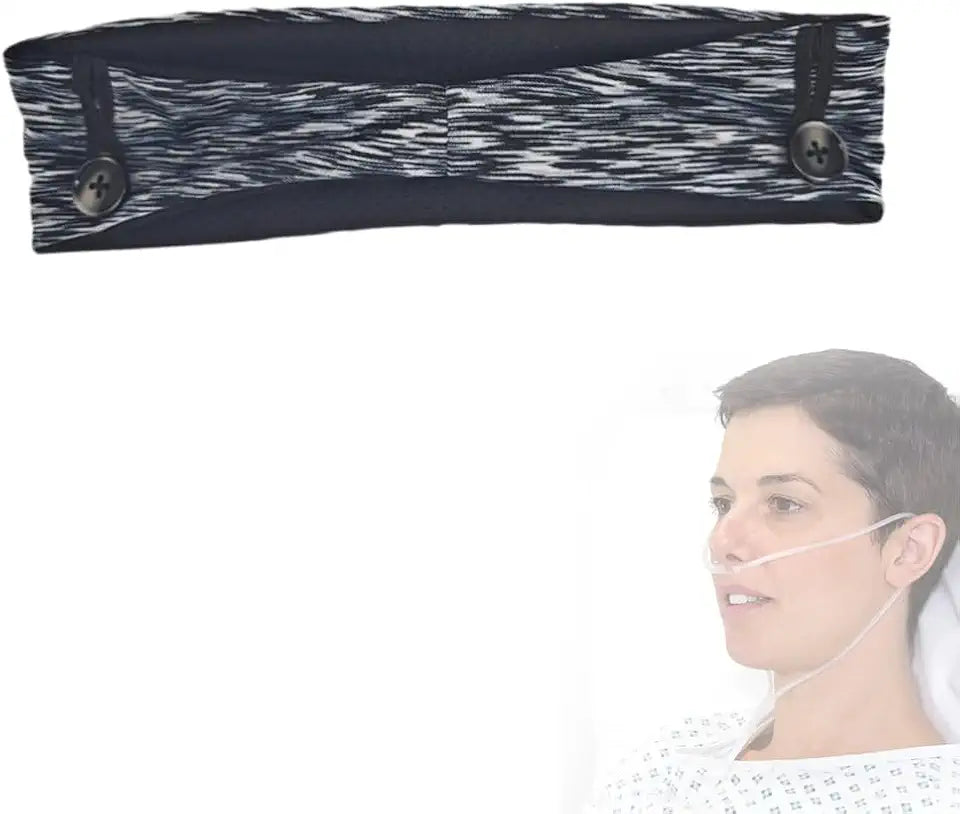 Nasal Oxygen Cannula Ear Protector Adjustable 21"~23" Black Q650079
