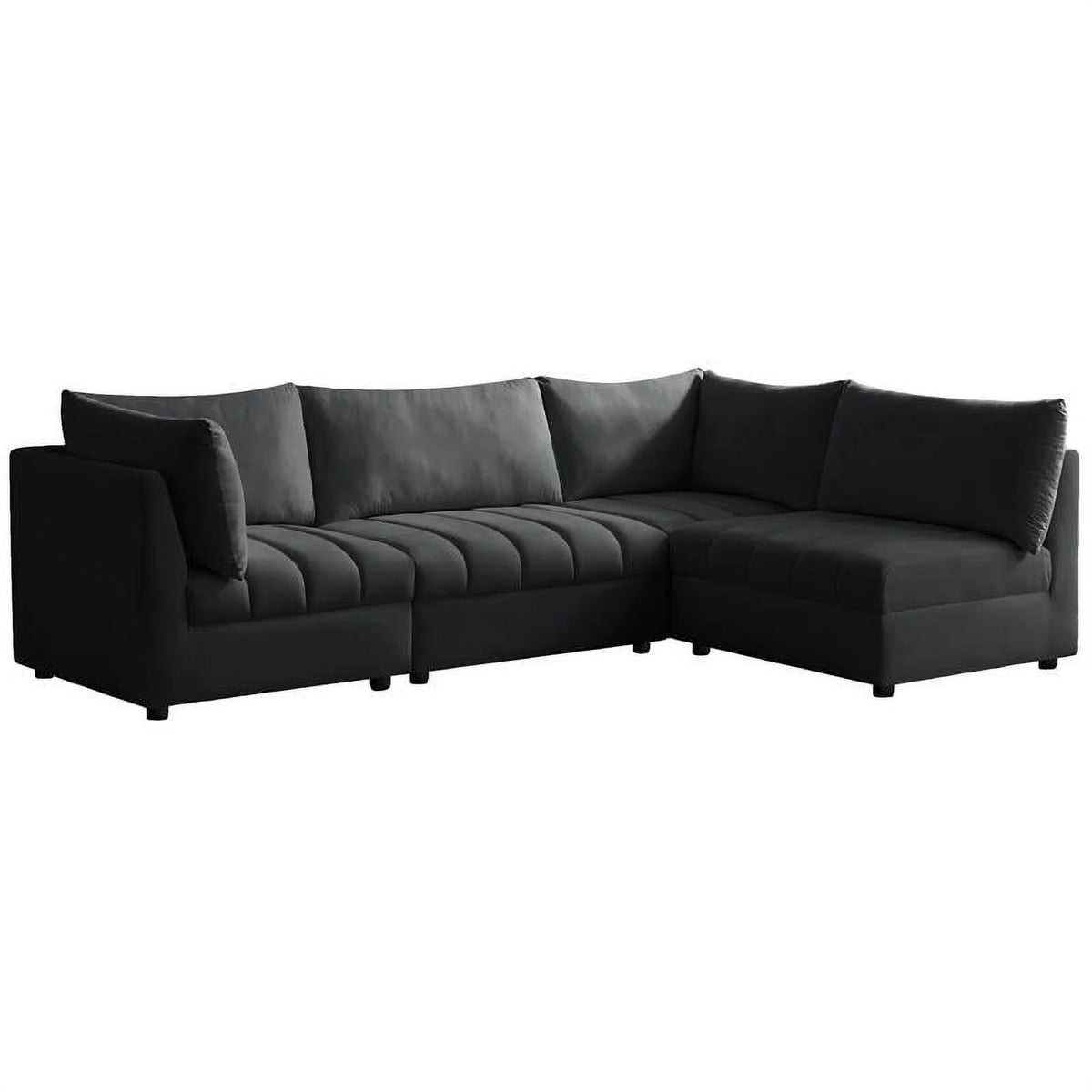 Black Velvet Modular Sectional I503