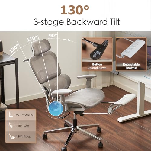 Ergonomic Mesh Office Chair with Footrest F51808