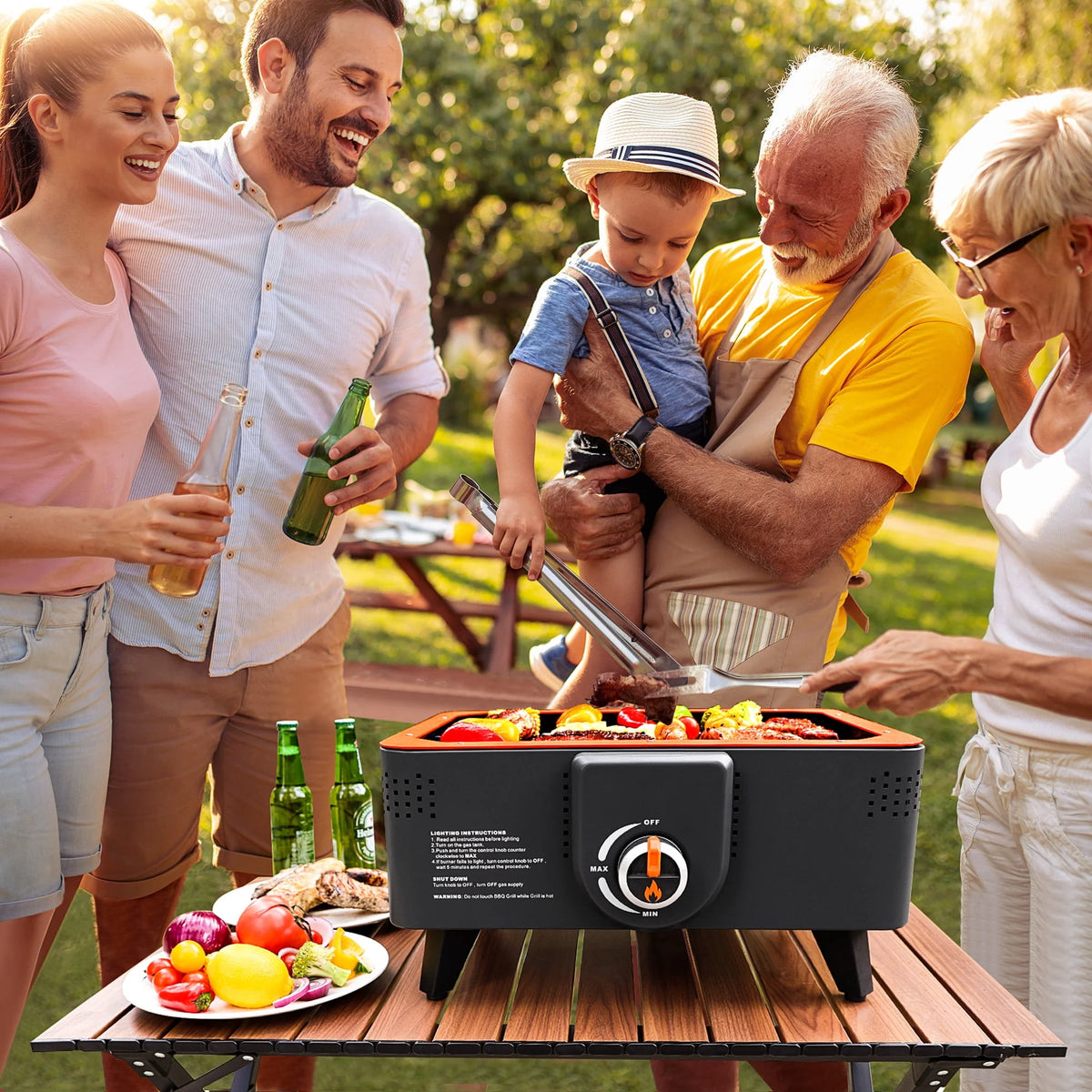Portable Propane Grill with Gas Regulator & Adaptor B506