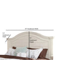 Antiqued White Wood Queen Panel Headboard V4525