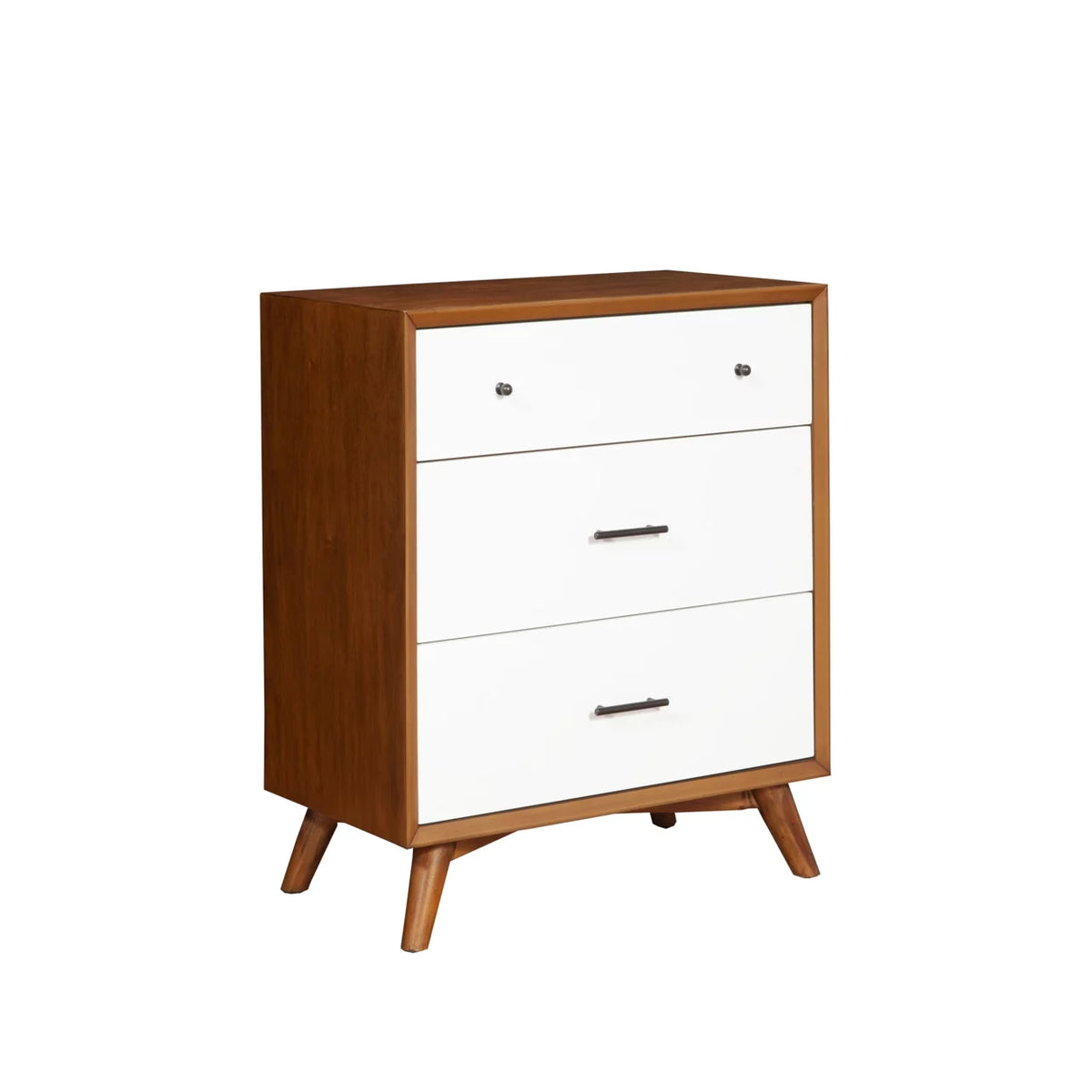 Wooden Chest with Three Drawers Brown and White K8149