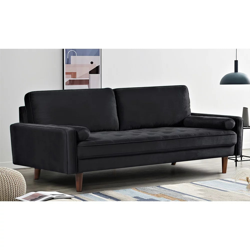 Black Velvet Tufted Sofa B519