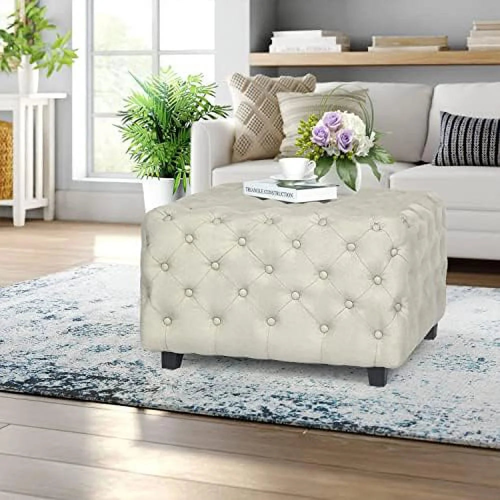 White Sherpa Ottoman Bench J938803