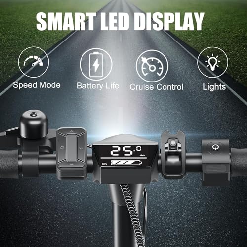 Electric Scooter with Folding Frame, Solid Tires, Dual Braking, Cruise Control P444