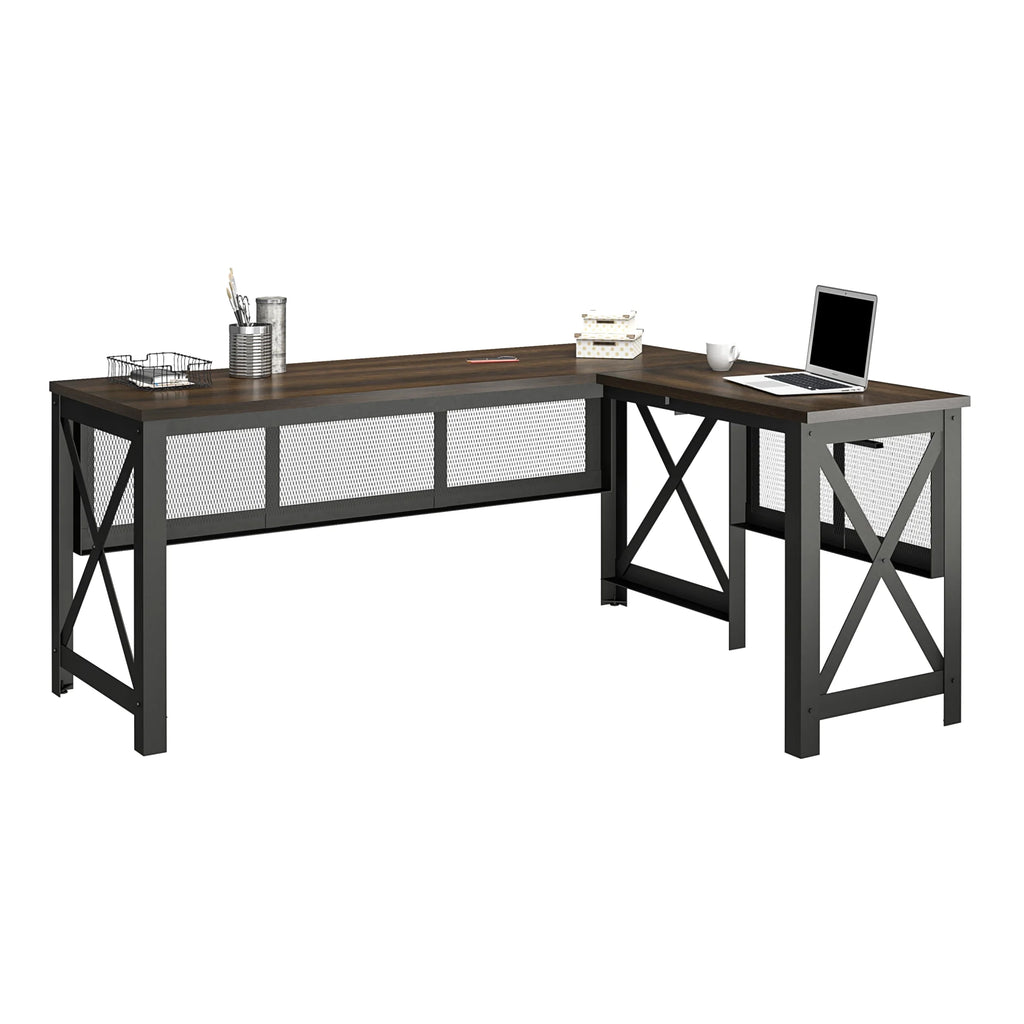 Walnut Lift Top L Desk C83682