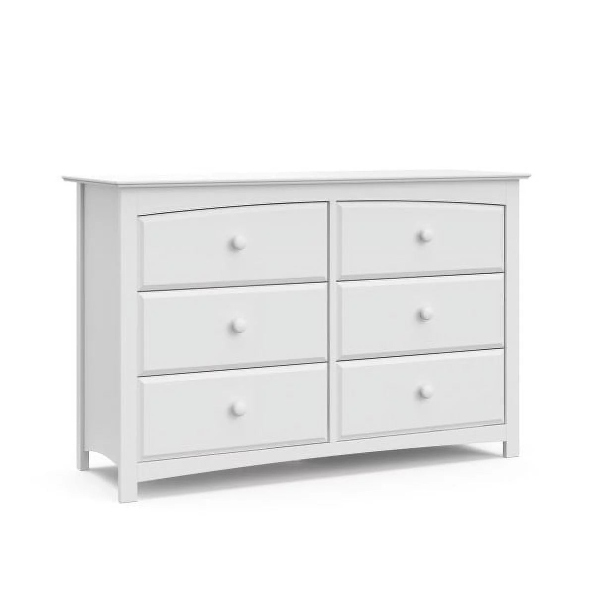 White 6 Drawer Double Dresser C600