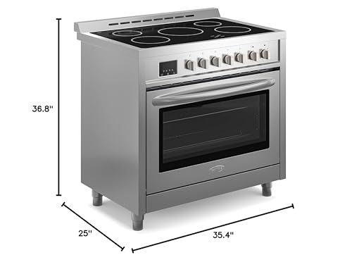 36 Inch Electric Range Oven with Ceramic Cooktop, Stainless Steel, 4.3 cu. ft. Z43584