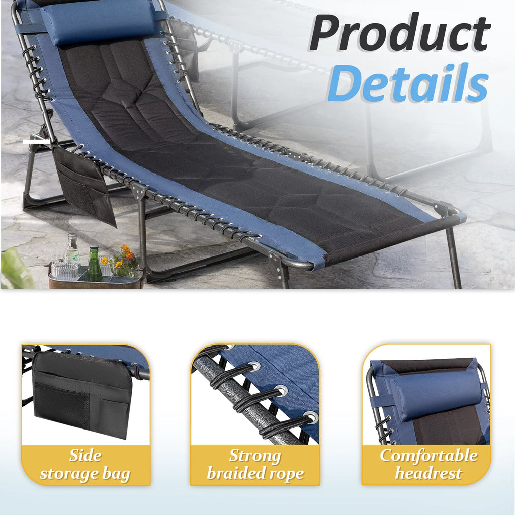 Blue Adjustable Folding Metal Lounge Chairs Y8119