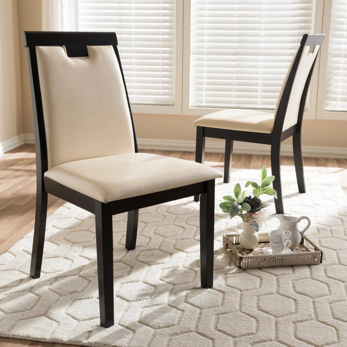 Faux Leather Dining Side Chair Set of 2 H56411