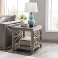 Solid Wood and Tempered Glass Top End Table N8997