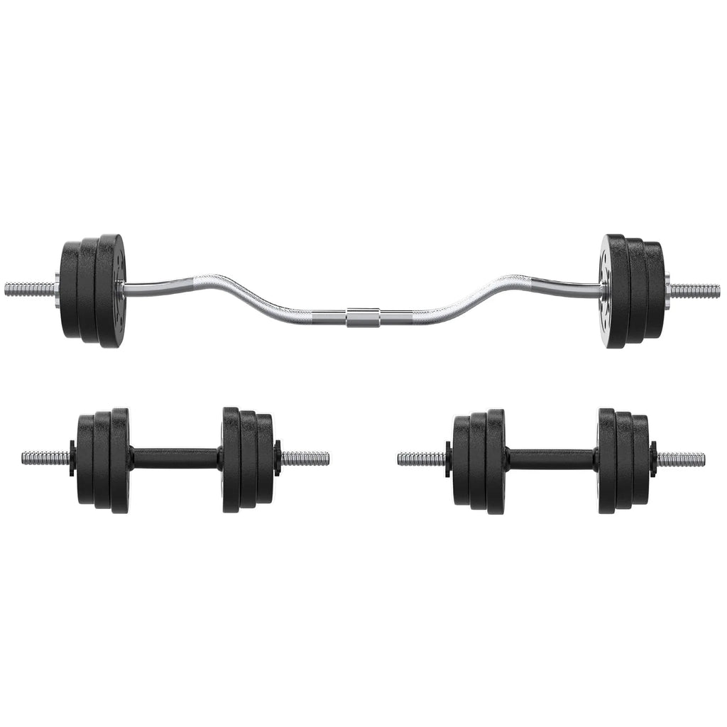 66LB 2 in 1 Adjustable Dumbbell Set with Connecting Rod Black Z82243