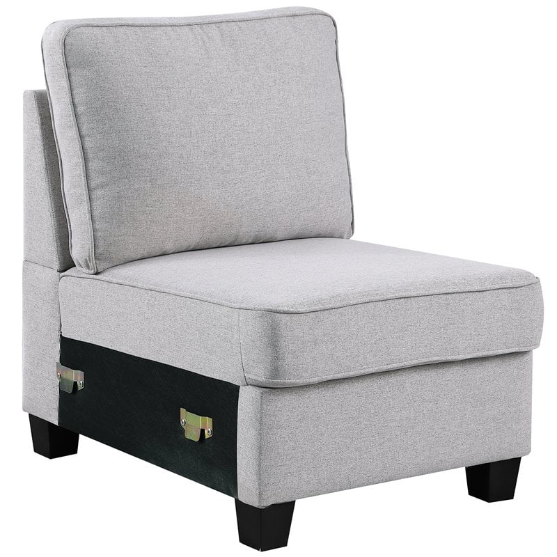 Light Gray Fabric U-Shaped Sectional Sofa N629529