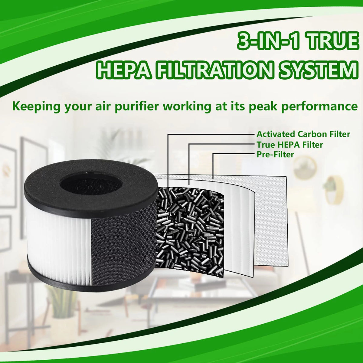 True HEPA Filter with Pre-Filter Activated Carbon Filter R59266