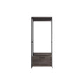 Wood and Metal Walk-in Closet with 1-Drawer in Rustic Gray D57445