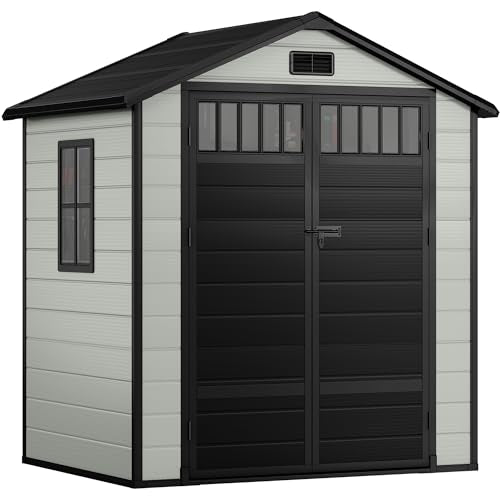 6x4.4 FT Resin Storage Shed with Side Windows A8818
