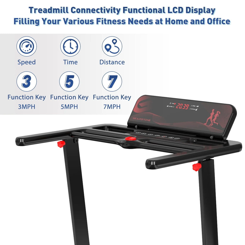 Foldable Electric Treadmill with LCD Monitor I755