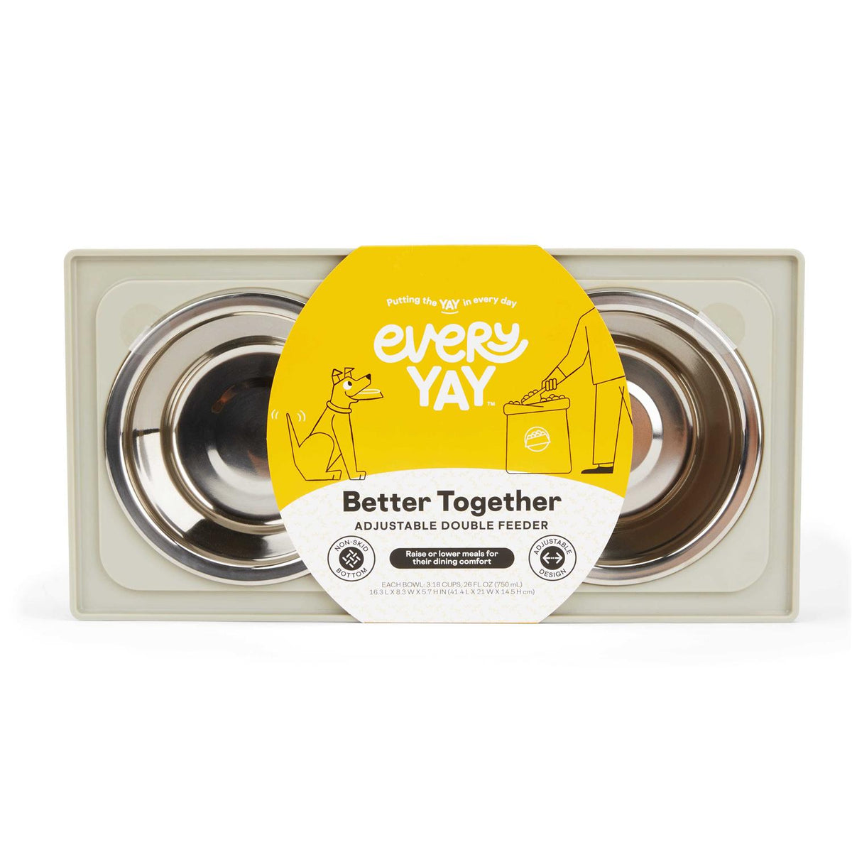 Adjustable Double Diner Dog Bowl P75825