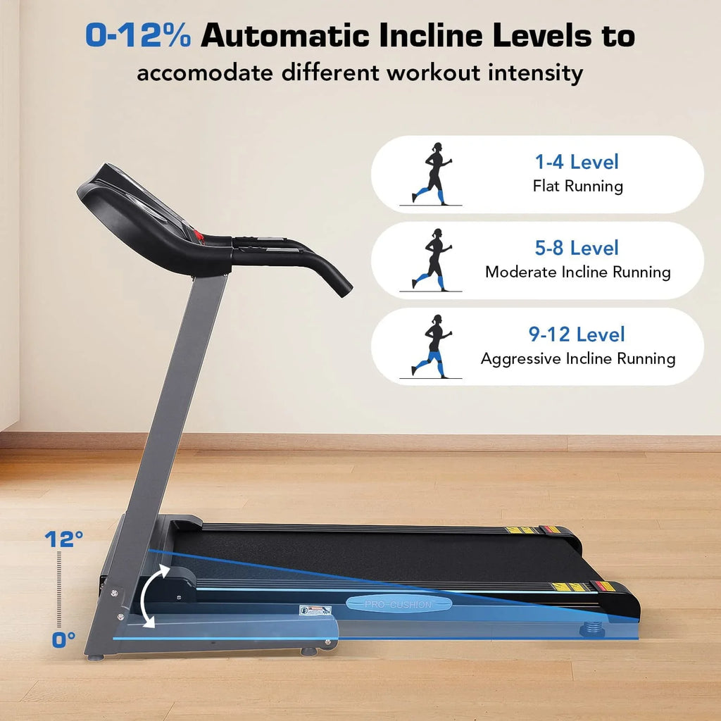 Folding Treadmill with 12-Level Automatic Incline G41945