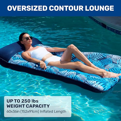 Inflatable Pool Float Lounge with Headrest and Footrest B859150