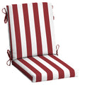 Ruby Red Cabana Stripe Outdoor Dining Chair Cushion M829