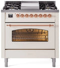 Antique White Dual Fuel Natural Gas Range J93162