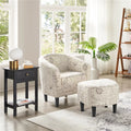 Fabric Accent Arm Chair and Ottoman Set B564